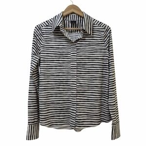 Belyn Key Womens Stripe Athletic Golf Top Size S Black Outdoor Pickleball Tennis